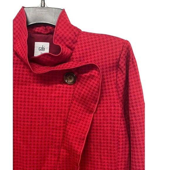 Cabi | Red Square Houndstooth One Button Celebration Holiday Jacket XS - Picture 4 of 11